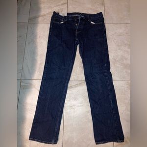 Hollister Dark Jeans 32X32 Slim Straight Buttons